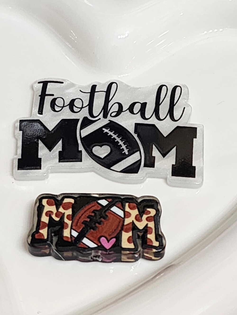 Football Mom Flatback Focal Beads Badge Keychain Crafts Flats Planar Beaded Pen